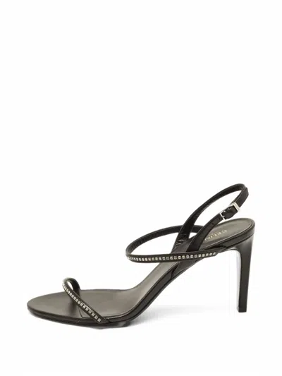 Pre-owned Celine Soir Crystal-embellished Slingback Sandals In Black