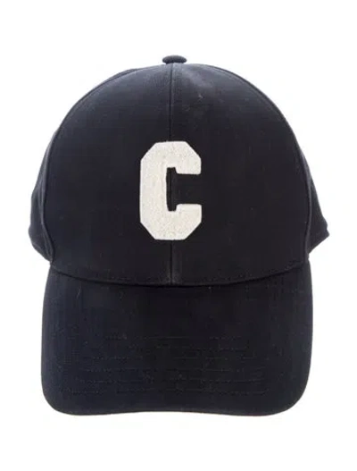 Pre-owned Celine Solid Embroidered Baseball Cap In Black
