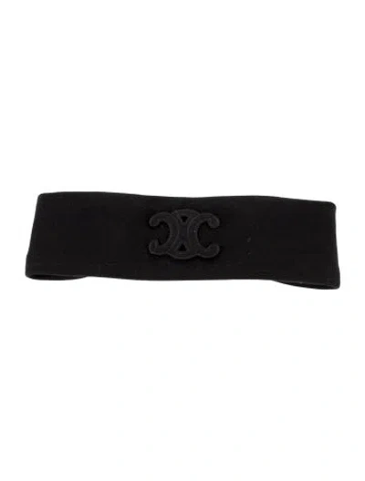Pre-owned Celine Solid Headband In Black
