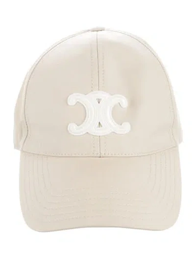 Pre-owned Celine Solid Triomphe Baseball Cap In Neutral