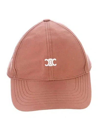 Pre-owned Celine Solid Triomphe Baseball Cap In Neutral