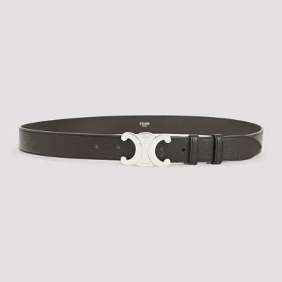Celine Sophisticated 3cm Leather Belt In Brown
