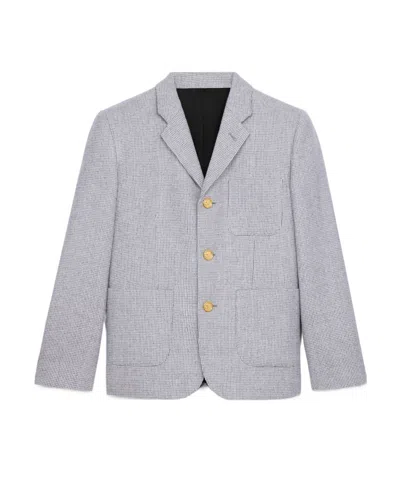 Celine Sorbonne Jacket In Cashmere Natté In Gray