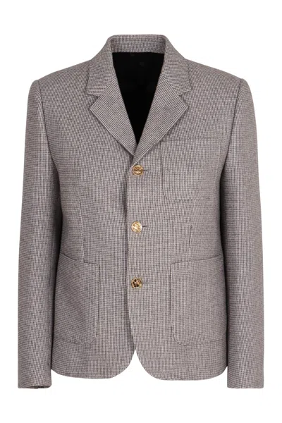 Celine Sorbonne Single-breasted Jersey Jacket In Grey