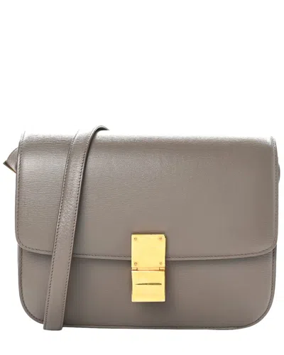 Celine Souris Vache Liegee Leather Medium Classic Box Flap Bag (authentic Pre-  Loved) In Gray
