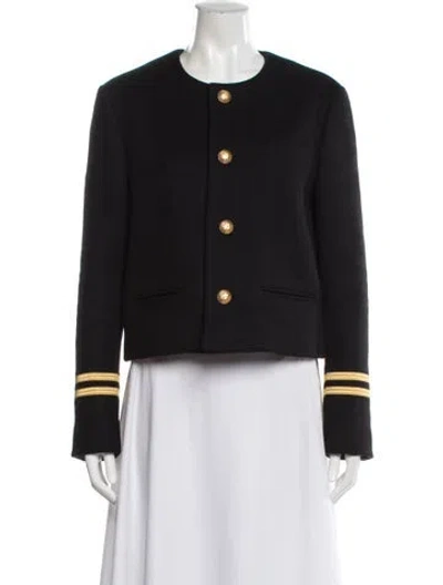Pre-owned Celine Spencer Captain Cashmere Jacket In Black