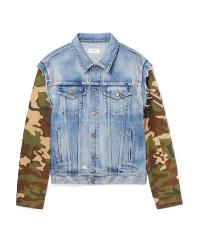 Celine Spliced Denim Coat In Multicolor