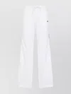 Celine Sporty Trousers With Drawstring Waist And Side Stripes In White