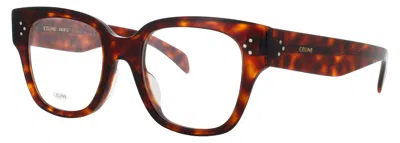 Celine Square Acetate Eyeglasses 52 In 052 - Dark Havana / Demo