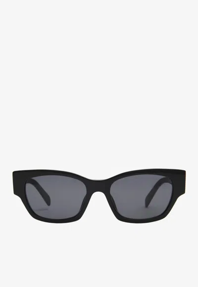 Celine Womens Black Cl40197u Cat-eye Acetate Frame Sunglasses In Gray