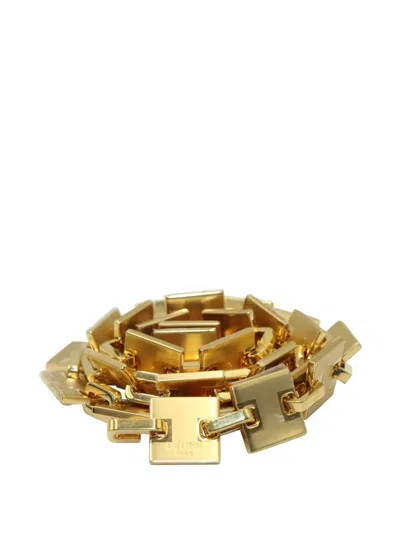 Pre-owned Celine Square-chain Belt In Gold