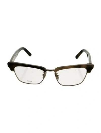 Pre-owned Celine Square Eyeglasses In Green