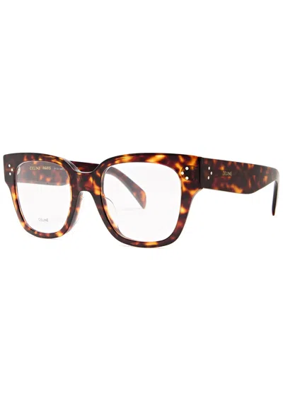Celine Square-frame Optical Glasses In Brown