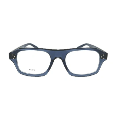 Celine Square Framed Glasses In Shiny Blue