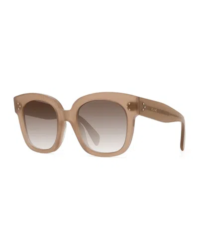 Celine Square Gradient Acetate Sunglasses In Beige