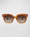 Celine Square Gradient Acetate Sunglasses In Brown