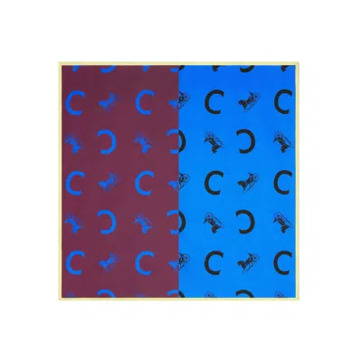 Celine Square In Silk Twill In Blue