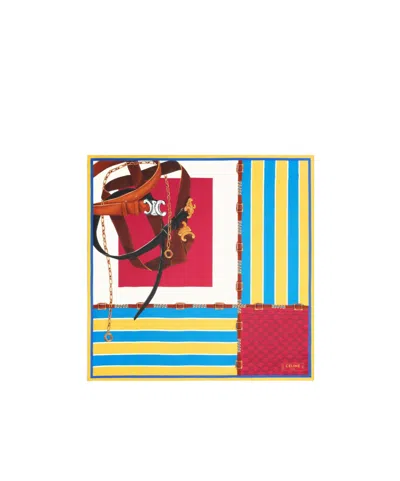 Celine Square In Silk Twill In Green