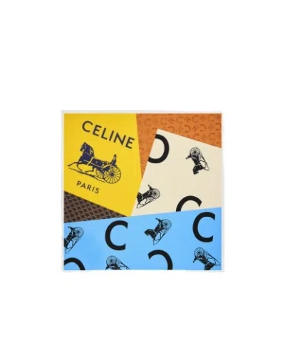Celine Square In Silk Twill In Multi