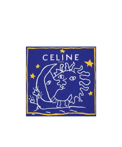 Celine Square In Silk Twill In Blue