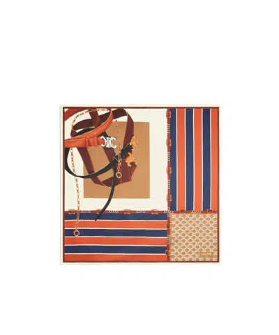 Celine Square In Silk Twill In Purple