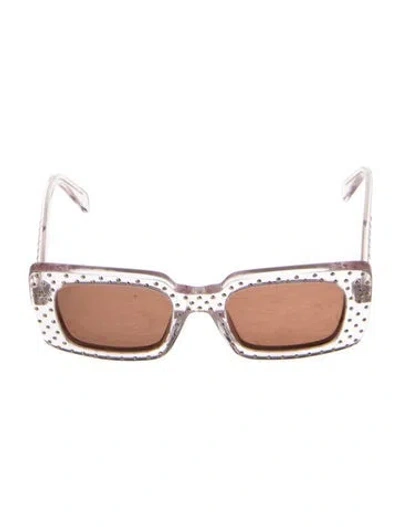 Pre-owned Celine Square Mirrored Sunglasses In Clear/pink