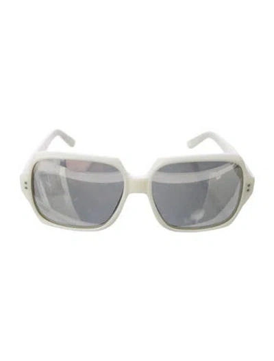 Pre-owned Celine Square Mirrored Sunglasses In White