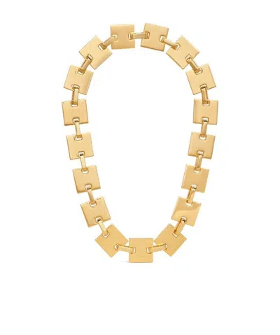 Celine Square Necklace With Logo In Yellow