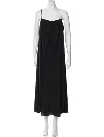 Pre-owned Celine Square Neckline Long Dress In Black