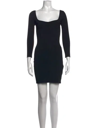 Pre-owned Celine Square Neckline Mini Dress In Black