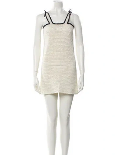 Pre-owned Celine Square Neckline Mini Dress In Neutral