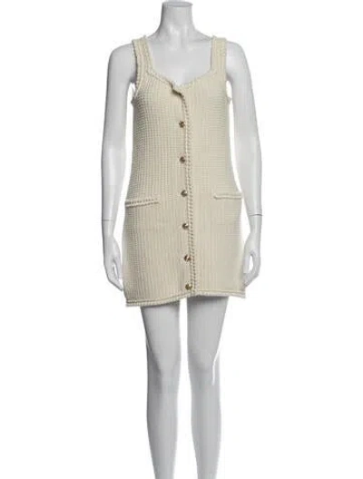 Pre-owned Celine Square Neckline Mini Dress W/ Tags In White