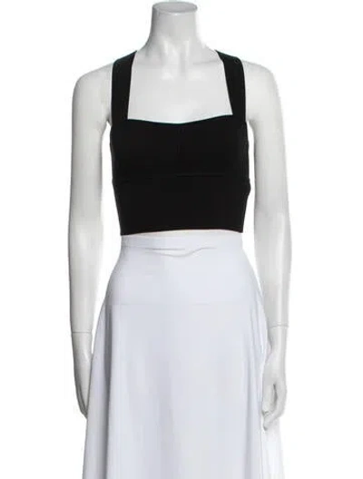 Pre-owned Celine Square Neckline Sleeveless Crop Top In Black