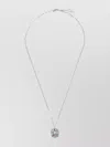 Celine Square Pendant Chain Necklace And Stones In Brown