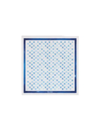 Celine Square Scarf In Blue