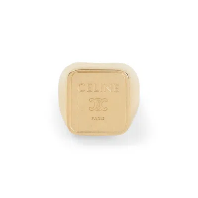 Celine Square Signet Ring Women In Gold