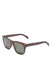 Celine Square Sunglasses, 54mm In Dark Havana/green
