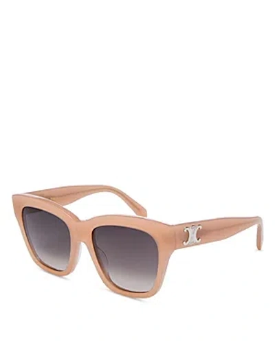 Celine Square Sunglasses, 55mm In Pink/gray Gradient