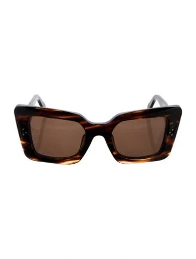 Pre-owned Celine Square Tinted Sunglasses In Brown