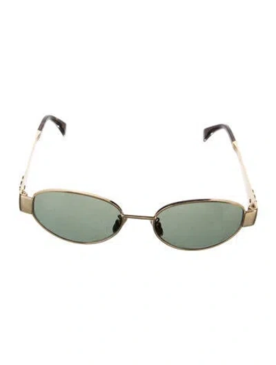 Pre-owned Celine Square Tinted Sunglasses In Gold