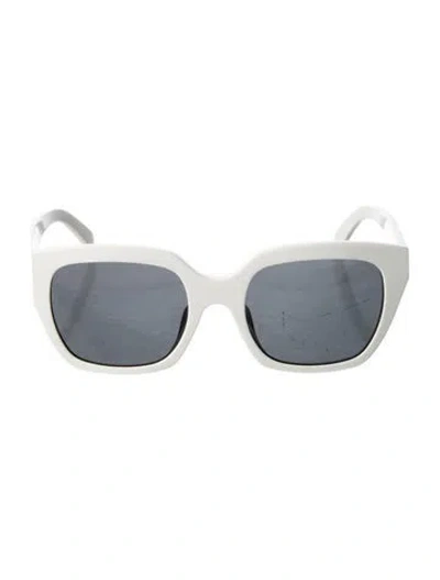 Pre-owned Celine Square Tinted Sunglasses In White