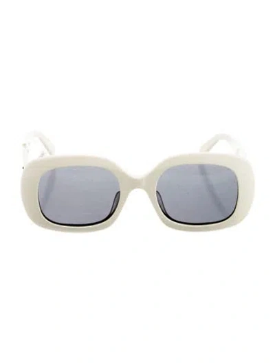 Pre-owned Celine Square Tinted Sunglasses In White