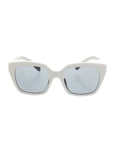 Pre-owned Celine Square Tinted Sunglasses In White