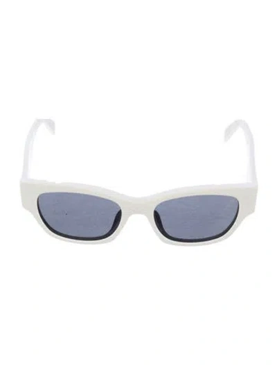 Pre-owned Celine Square Tinted Sunglasses In White