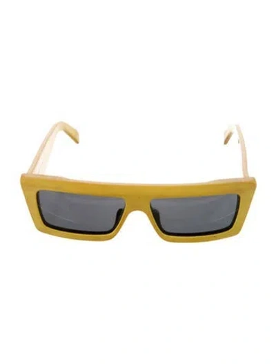 Pre-owned Celine Square Tinted Sunglasses In Yellow