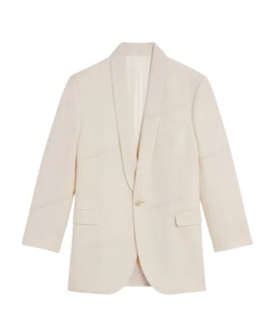 Celine Square Wool And Mohair Suit Jacket In White