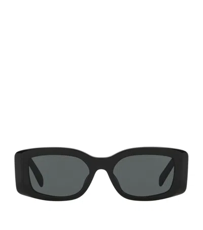 Celine Squared Oval Triomphe Sunglasses In Black