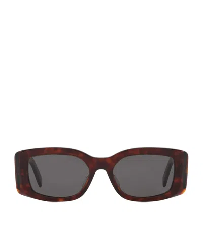 Celine Squared Oval Triomphe Sunglasses In Burgundy