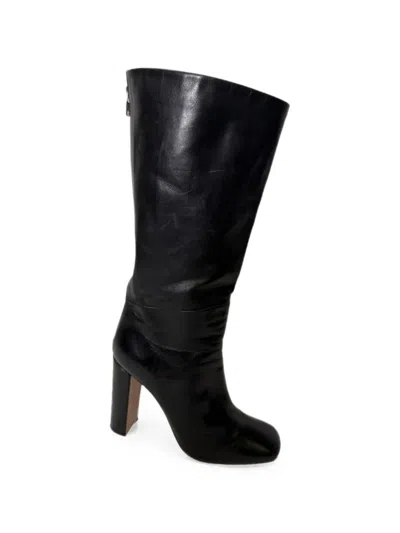 Pre-owned Celine Square-toe Riding Boots In Black