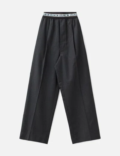 Celine Ss18  Logo Pant In Gray